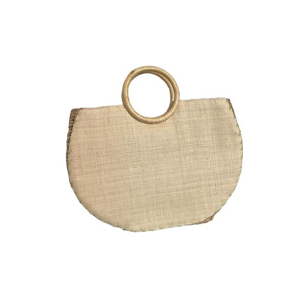 Straw Floral Giraffe Safari Woven Boho Large Purse Handbag bag - Picture 7 of 12